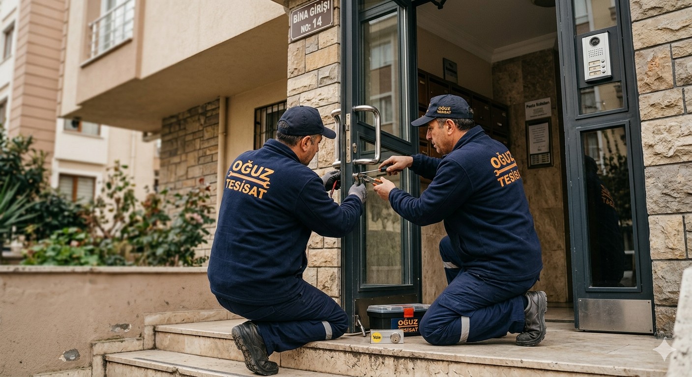 Bina giriş kapısı kilit değişim